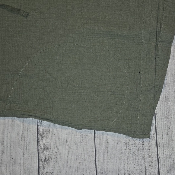 Caslon Gauze Funnel Neck Cotton Blend Long Sleeve Top Green Size L NWOT - Picture 5 of 11